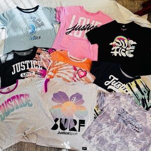 Justice Kids Short Sleeve Tees - Pink, Black, Gray, Multicolor